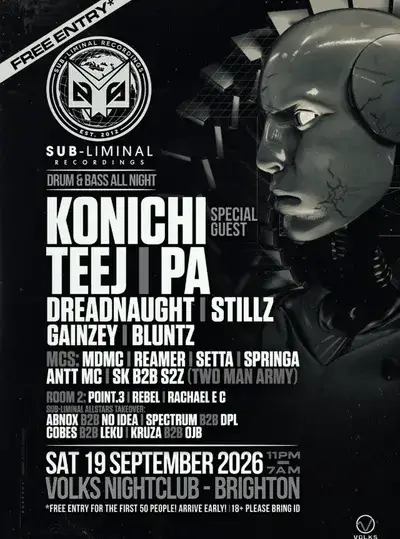 Sub-liminal Recordings presents: Konichi, Teej, PA & More