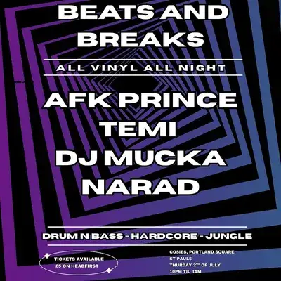 Beats and Breaks (All vinyl jungle night)