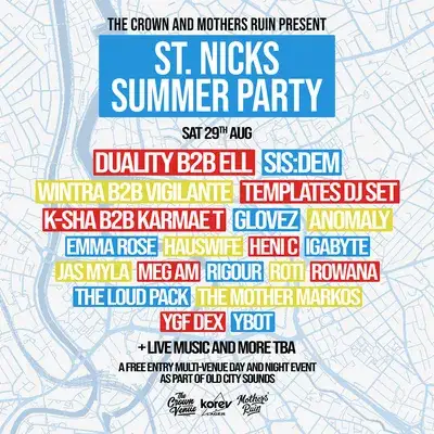 St. Nicks Summer Party: Duality B2B Ell, SIS:DEM, Void Radio + more