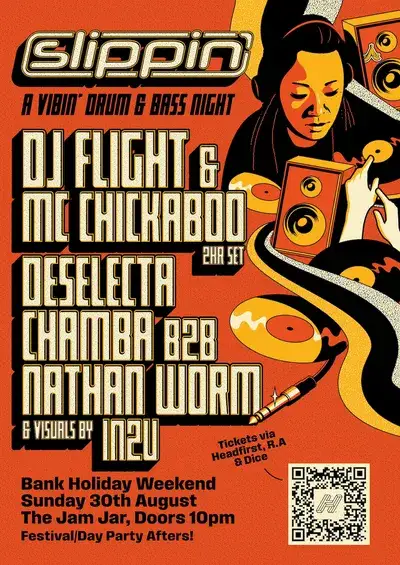 SLIPPIN' - DJ Flight & MC Chickaboo (2hr set) + Deselecta, Chamba, Nathan Worm & visuals