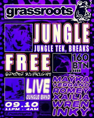 GRASSROOTS - FREE First Fridays - Jungle, Jungle Tek, Breaks - 09/10/26
